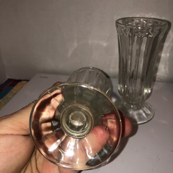 Vintage Clear Glass Soda Fountain Glasses - Picture 3 of 6